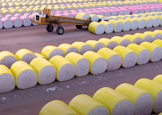 Wymiarowa żółta folia HDPE o grubości 70um do zbieracza bawełny CP770