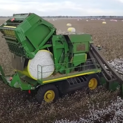 Wymiarowa żółta folia HDPE o grubości 70um do zbieracza bawełny CP770