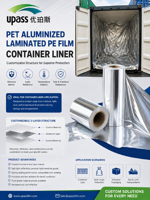 150μm VMPET Aluminiowa folia laminowana PET do izolacji kontenerów żeglugowych i ochrony przed wilgocią